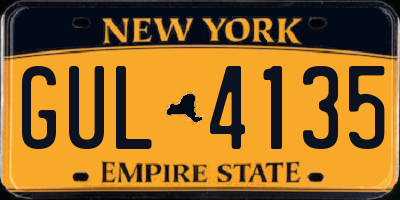 NY license plate GUL4135
