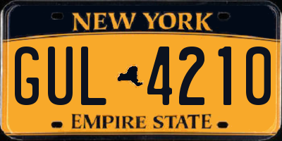 NY license plate GUL4210