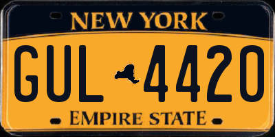 NY license plate GUL4420