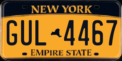 NY license plate GUL4467