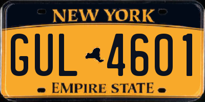 NY license plate GUL4601
