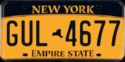 NY license plate GUL4677