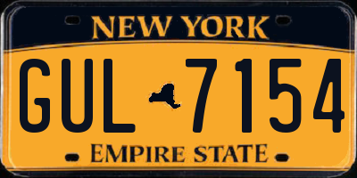 NY license plate GUL7154