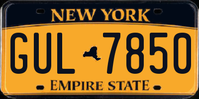 NY license plate GUL7850