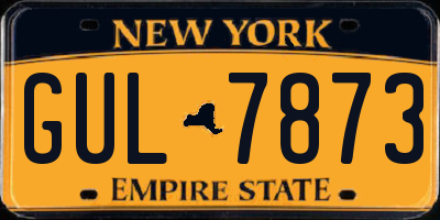 NY license plate GUL7873