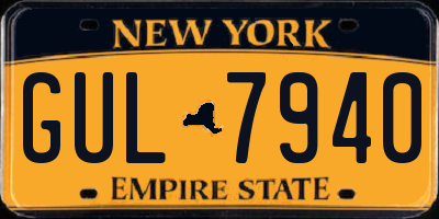 NY license plate GUL7940