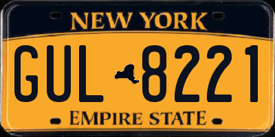 NY license plate GUL8221
