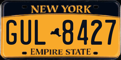 NY license plate GUL8427
