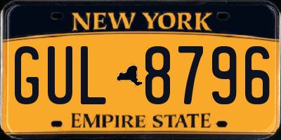 NY license plate GUL8796