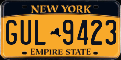 NY license plate GUL9423