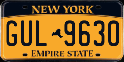 NY license plate GUL9630