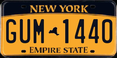 NY license plate GUM1440