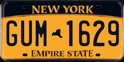NY license plate GUM1629