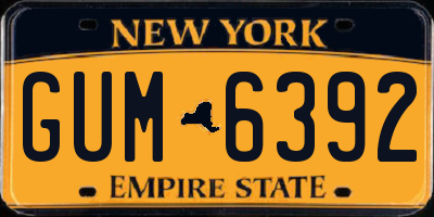 NY license plate GUM6392