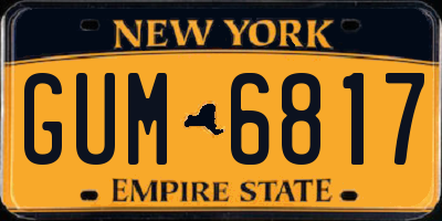 NY license plate GUM6817
