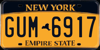 NY license plate GUM6917