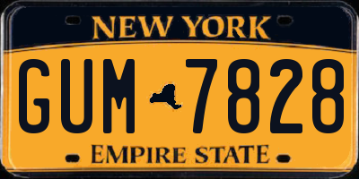 NY license plate GUM7828