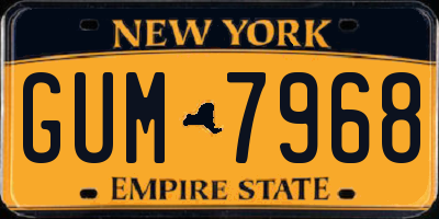 NY license plate GUM7968