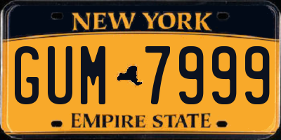 NY license plate GUM7999