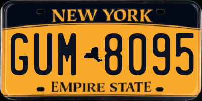 NY license plate GUM8095