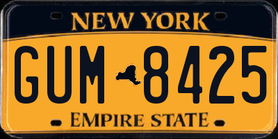 NY license plate GUM8425