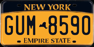 NY license plate GUM8590