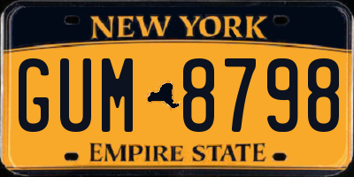NY license plate GUM8798