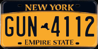 NY license plate GUN4112