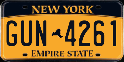 NY license plate GUN4261