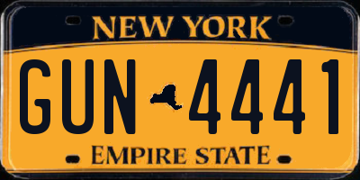 NY license plate GUN4441
