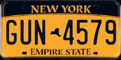 NY license plate GUN4579