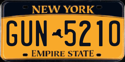 NY license plate GUN5210
