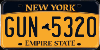 NY license plate GUN5320