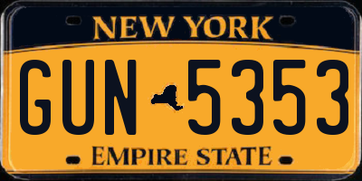 NY license plate GUN5353