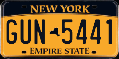 NY license plate GUN5441