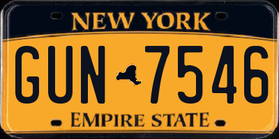 NY license plate GUN7546
