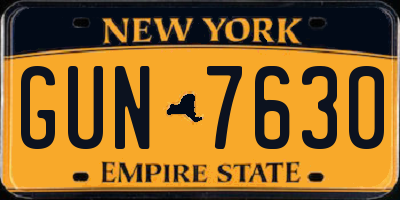 NY license plate GUN7630