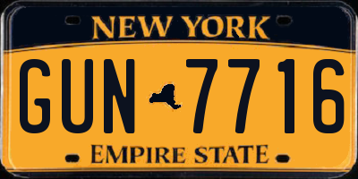 NY license plate GUN7716