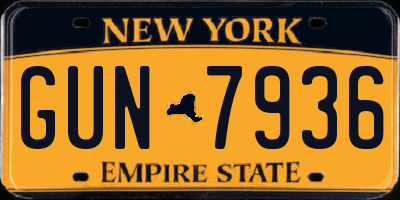 NY license plate GUN7936