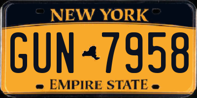 NY license plate GUN7958