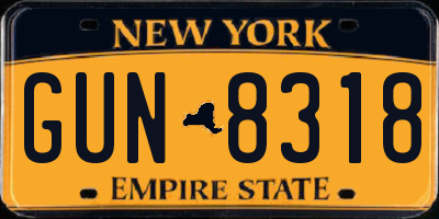 NY license plate GUN8318