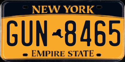 NY license plate GUN8465