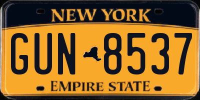 NY license plate GUN8537