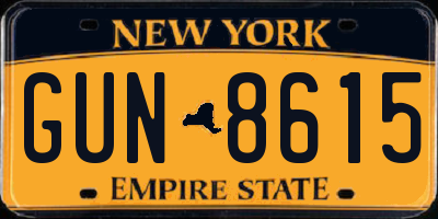 NY license plate GUN8615