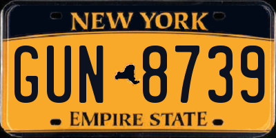 NY license plate GUN8739