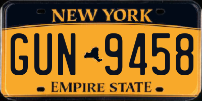 NY license plate GUN9458