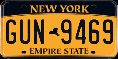 NY license plate GUN9469