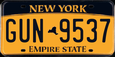 NY license plate GUN9537