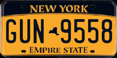 NY license plate GUN9558