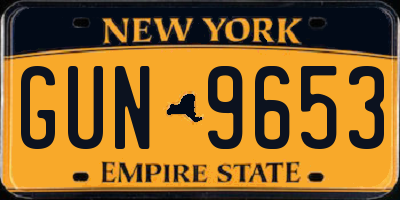 NY license plate GUN9653